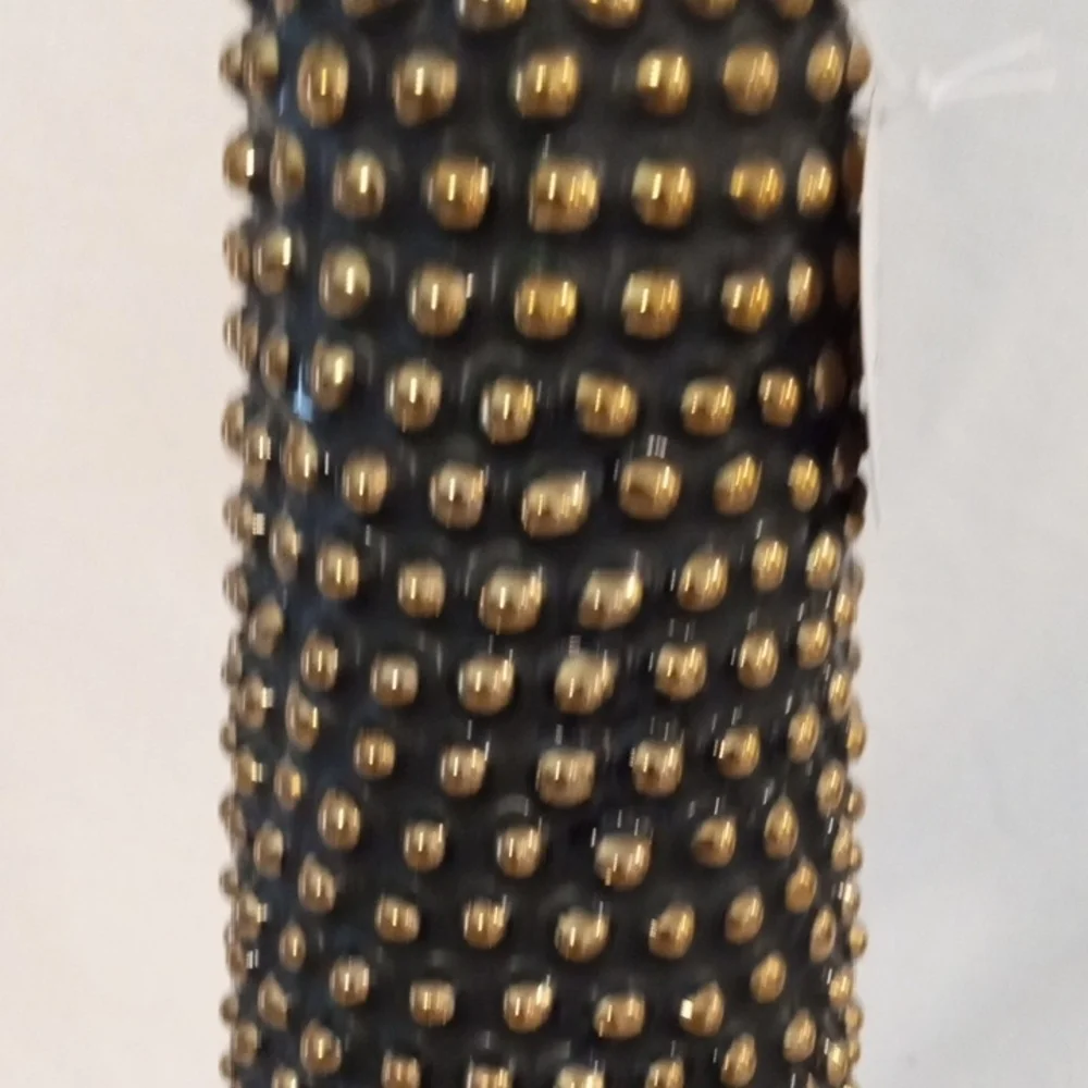 Chic Studded Black Candle Holder